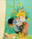 Noé Canjura, Untitled, Oil on Canvas "Enfant Lisant"