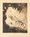 Untitled by Louis Icart, Etching on Wove Paper 1925, "Gust of Wind, Coup De Vent", sold Jan 2025