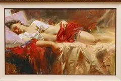 Pino Daeni, Glicee, on Canvas "Resstful"