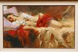 Pino Daeni, Glicee, on Canvas "Resstful"