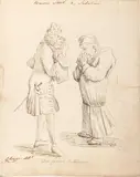 Pier Leone Ghezzi, Untitled, Ink Drawing on Paper, Ca. Late 18th/Early 19th C., "Due Famosi Antiquari"