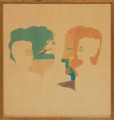 Anton van Dalen, Untitled, Ink Wash & Oil on Paper, 1965, "Untitled (Abstract Portrait)"