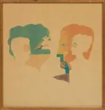 Anton van Dalen, Untitled, Ink Wash & Oil on Paper, 1965, "Untitled (Abstract Portrait)"