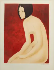 Alain Bonnefoit, Untitled, Lithograph on Wove Paper Untitled (portrait of a Woman)