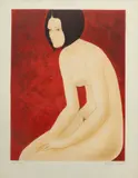 Alain Bonnefoit, Untitled, Lithograph on Wove Paper Untitled (portrait of a Woman)
