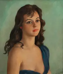 Maurice Ehlinger, Untitled, Oil on Canvas "Portrait of a Young Woman"