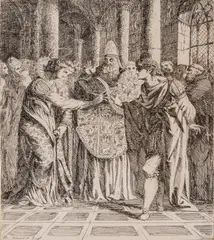 Alexander Runciman, Untitled, Etching on Wove Paper, Ca. Late 18th C., "Marriage of Saint Margaret"