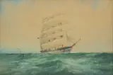 William Minshall Birchall, Untitled, Watercolor And Gouache on Paper 1926, "Up Channel with a Tail Wind"