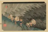 Utagawa Hiroshige, Untitled, Woodblock Print on Paper, (Later Imp.) Ca. Early 20th C., "Driving Rain at Shono"