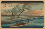 Utagawa Hiroshige, Untitled, Woodblock Print on Paper, (Later Imp.) Ca. Early 20th C., "Autumn Moon at Seba"