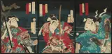 Utagawa Kunisada, Triptych, Woodblock Prints on Rice Paper