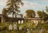 William Trost Richards, Untitled, Oil on Canvas, 1861, "Leverington Cemetery"