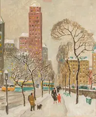 Guy Carleton Wiggins, Untitled, Oil on Canvas 5th Avenue, Winter