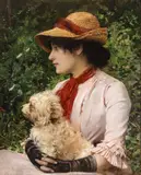 Charles Sprague Pearce, Untitled, Oil on Canvas, Ca. 1880s, "In the Garden"