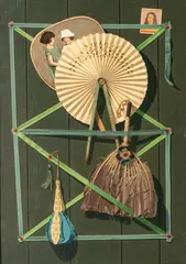 Ken Davies, Untitled, Oil on Masonite, 1980, "A Rack of Fans"