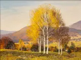 Carl Wuermer, Untitled, Oil on Canvas, "Birches in Autumn"