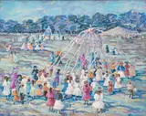Maria Sharylen, Untitled, Oil on Canvas, 1989, "May Day"