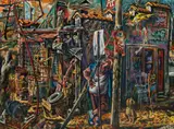 Jack Keijo Steele, Untitled, Acrylic on Masonite Ca. 1960, "The Manager"