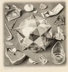 M. C. Escher, Untitled, Lithograph on Wove Paper, 1950, "Contrast (Order And Chaos)"