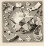 M. C. Escher, Untitled, Lithograph on Wove Paper, 1950, "Contrast (Order And Chaos)"