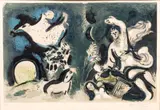 Marc Chagall, Untitled, Lithograph with Hand Coloring on Arches Paper "Dessins Pour La Bible–Couverture"