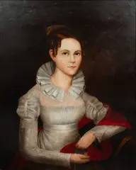 Ammi Phillips, Untitled, Oil on Canvas, Later 20th C., "Portrait of Letitia Sloane"