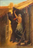 Hein Burgers, Untitled, Oil on Canvas 19th Century, "The Fisherman in Love"
