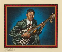 Robert Crumb, Untitled, Silkscreen on Smooth Cream Wove Paper Ca. 2002, "B.B. King"