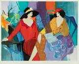 Itzchak Tarkay, Untitled, Silkscreen in Colors on Wove Paper "Women Reading"