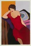 Itzchak Tarkay, Untitled, Serigraph in Colors on Wove Paper, "Rosebud"