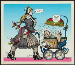 Untitled by Robert Crumb, Silkscreen on BFK Rives Paper Ca. 1990, I'll Be Good, I Will, I Will, 99/100, sold Dec 2024