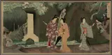 Toyohara Chikanobu, Untitled, Woodblock Print Triptych, Ca. 1890s, "View of Urami-no-taki Waterfall"