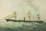J.A. Shearman, Untitled, Lithograph in Colors on Paper, "Steamship City of Berlin - of the Inman Line"