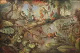 Richard Lee, Untitled, Oil on Canvas, Ca. 1990, "Song Birds"