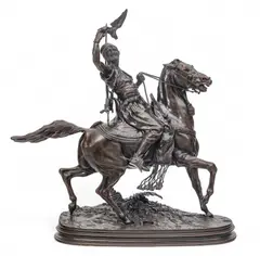 Untitled by Pierre-Jules Mêne, Bronze Sculpture, Ca. 1900, "Mounted Falconer", sold Nov 2024