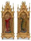 Fra Angelico, Giltwood &, Tempera Painted Trumpeting Angel Icons