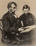 Anthony Berger, Untitled, Print on Paper, Ca. Early 20th C., "Abraham Lincoln And His Son Tad"