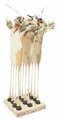 Todd Warner, Painted Wood, Ceramic, Stone & Steel, Sculpture