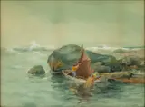 William Saint Thomas Smith, Untitled, Watercolor on Paper Board, "Lobster Fishing Nova Scotia"