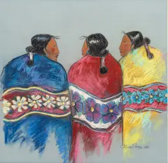 Christine Marcus Stone, Untitled, Pastel on Paper, 1990, "New Shawls"