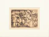 Irwin D. Hoffman, Untitled, Etching on Laid Paper, 1933, "Mexican Fiesta"