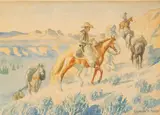 Leonard Howard Reedy, Untitled, Watercolor on Paper "The Old West"