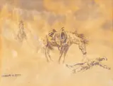 Leonard Howard Reedy, Untitled, Watercolor And Graphite on Paper, "The Rescue, from the Old West"