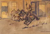 Leonard Howard Reedy, Untitled, Watercolor And Graphite on Paper, "Celebration, from the Old West"