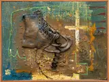 Tyree Guyton, Untitled, Mixed Media on Board 1988, "Urban Child"