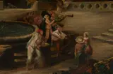 Hubert Robert, Untitled, Oil on Canvas, Ca. 1920s, "Wandering Minstrels"