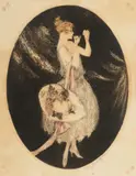 Louis Icart, Untitled, Drypoint And Etching on Wove Paper, 1924, "Le Maquillage (Make-Up)"