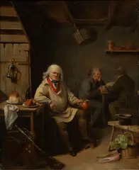 George W. Simson, Untitled, Oil on Canvas "Interior with Three Figures"