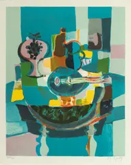 Marcel Mouly, Untitled, Lithograph in Colors on Wove Paper, "Coupe a La Grappe De Rai"