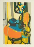 Marcel Mouly, Untitled, Lithograph in Colors on Wove Paper, "Le Fauteuil a Crosses"
